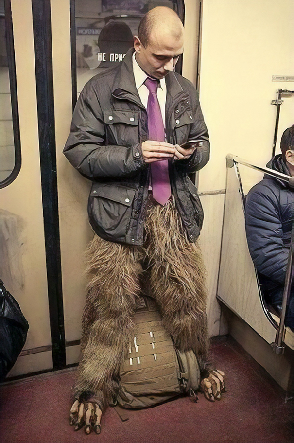 Just A Business Man Riding The Subway In Moscow