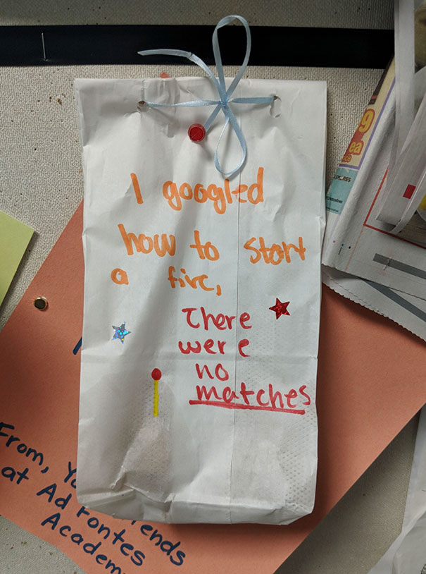 Kid From A Local Elementary School Were Asked To Bake Assorted Cookies, Put Them In A Bag, And Write Something To The Firefighters At The Nearby Firehouse On The Bag