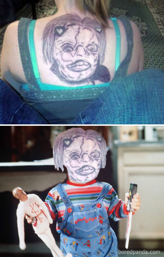 I Don't Know What Is More Terrifying: The Real Chucky Or This Tattoo