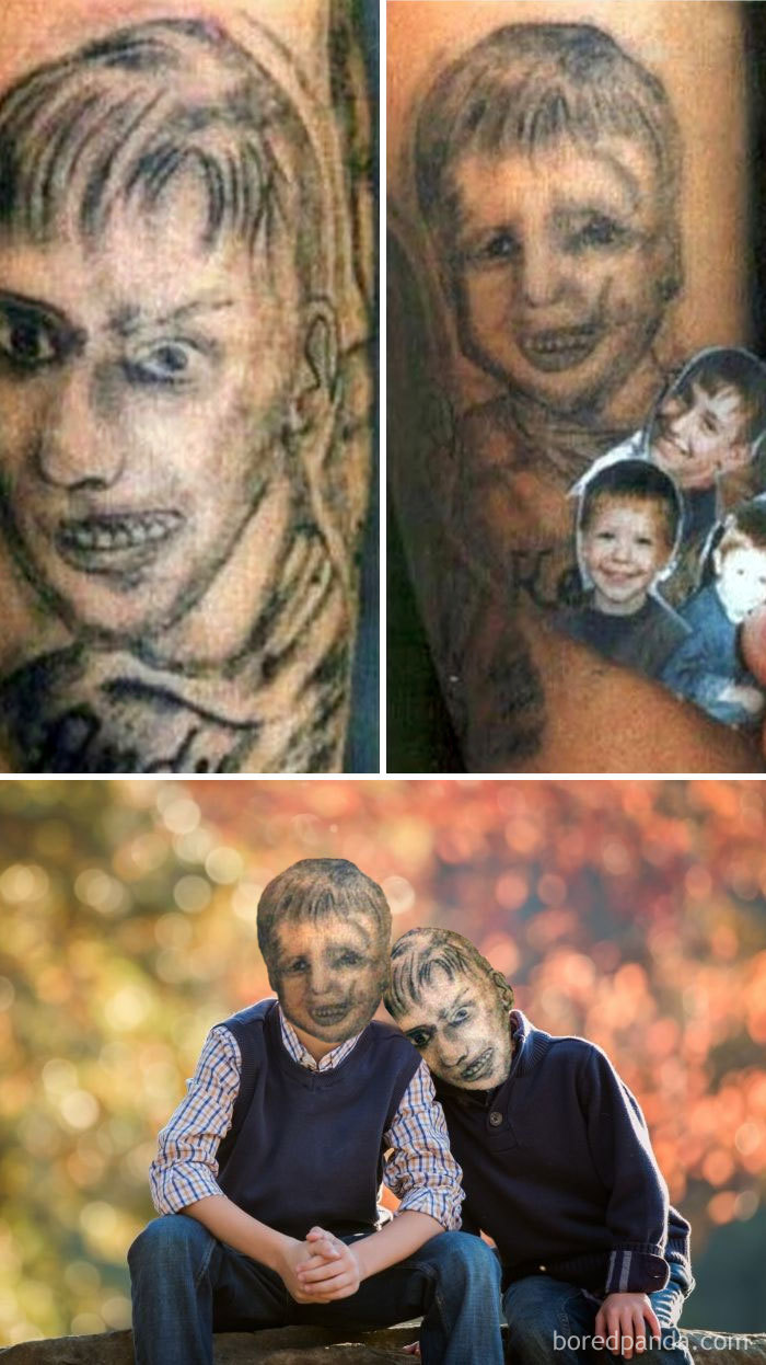 2 faces tattoo