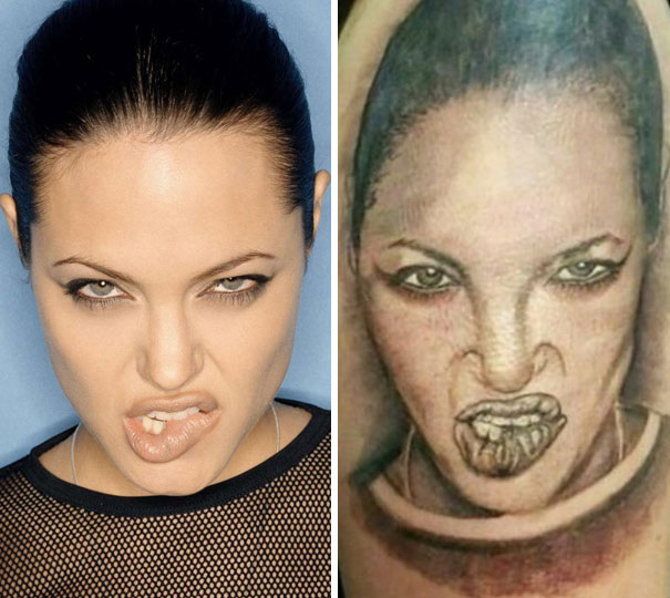 Tatuajes horribles Incredible Angelina Jolie Portrait