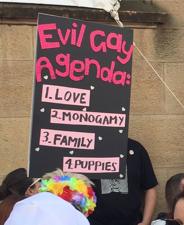 Evil Gay Agenda: Love, Monogamy, Family, Puppies