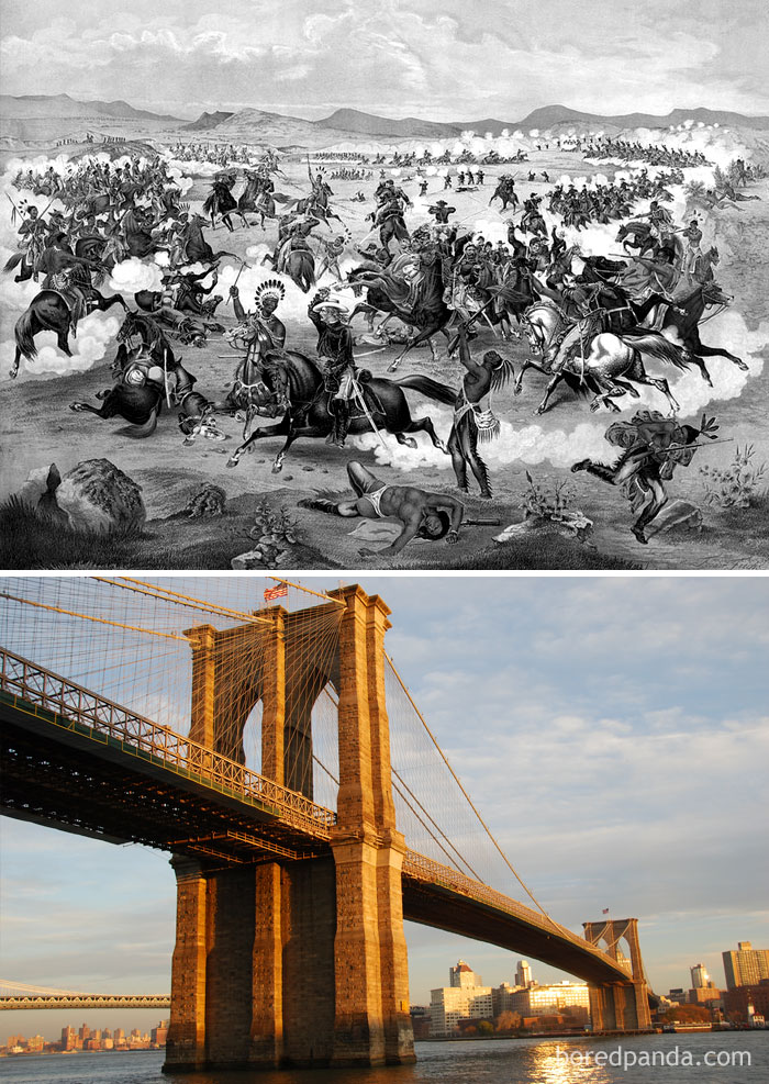 The Brooklyn Bridge Was Being Built During The Battle Of Little Bighorn (1876)