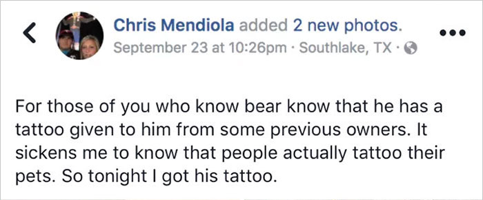 Guy Gets Same Tattoo As His Rescue Dog, People Explain That It's How Neutered Dogs Are Marked