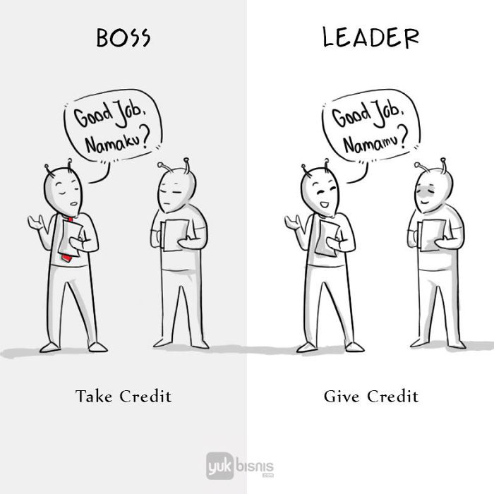 The Difference Between A Boss And A Leader In 8 Illustrations | Bored Panda