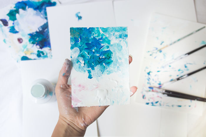 I Created 100 Abstract Paintings In 100 Days, And Gave Them To People Around The World