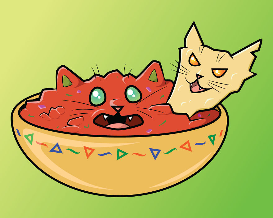 Salsa And Chip Cats