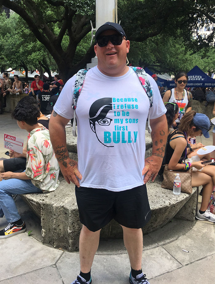 This Dad’s Shirt At Houston Pride Parade