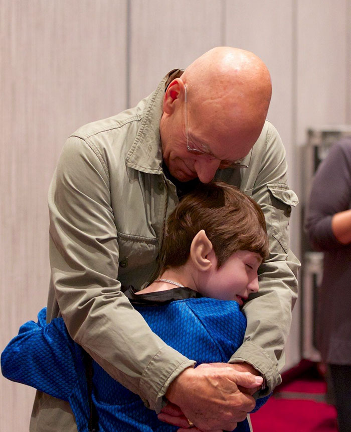 Sir Patrick Stewart Visits Young Star Trek Fan With Life Threatening Condition