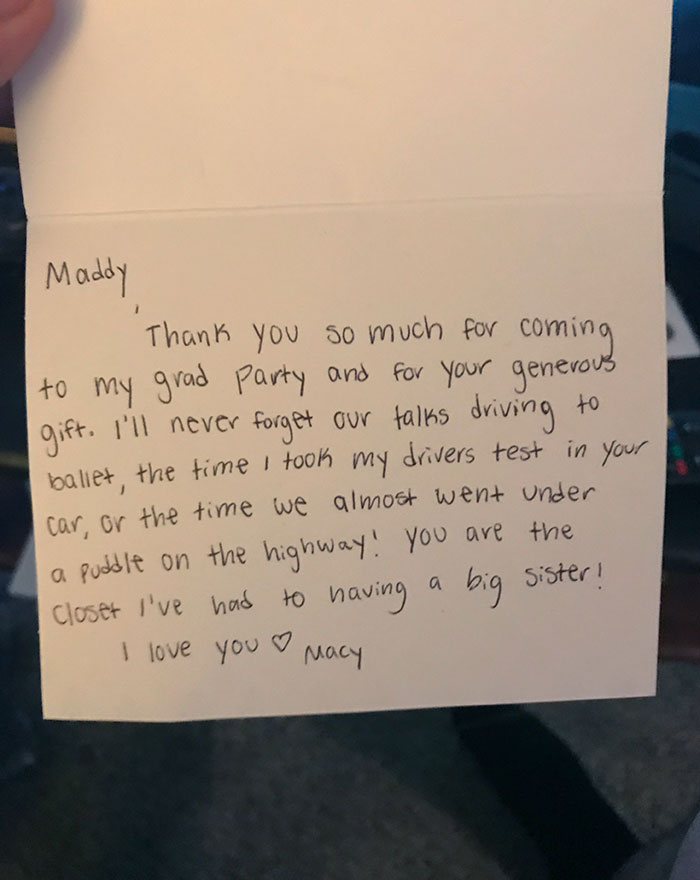 My Girlfriend Received This Thank You From The Girl She Nannied For Years. It Made Me Happy