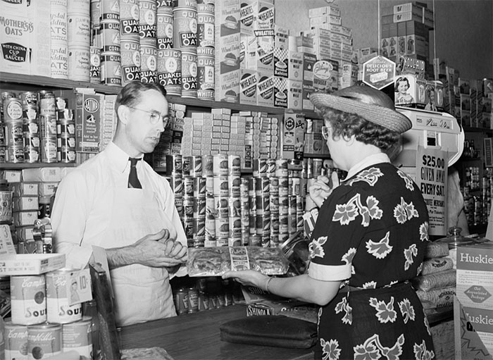Buying Groceries In Store At Blankenship, Indiana, 1938