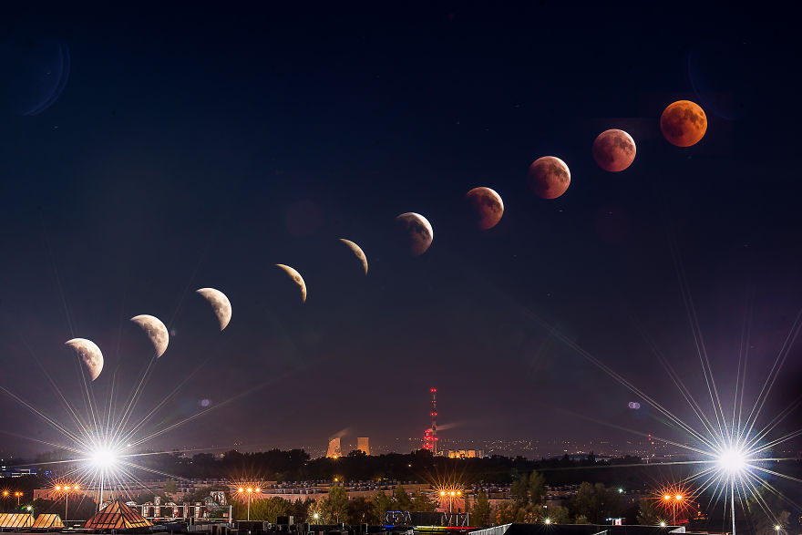Moon Eclipse 27th July 2018, Kraków, Poland