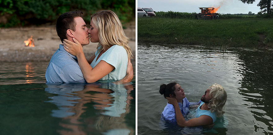 10+ Photos Of Bridal Party's Hilarious Attempt To Recreate Couple's Engagement Photos!