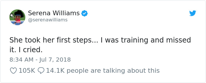 Serena Williams Tweets She Missed Her Daughter's First Steps, And Chrissy Teigen Comforts Her In The Best Way Possible