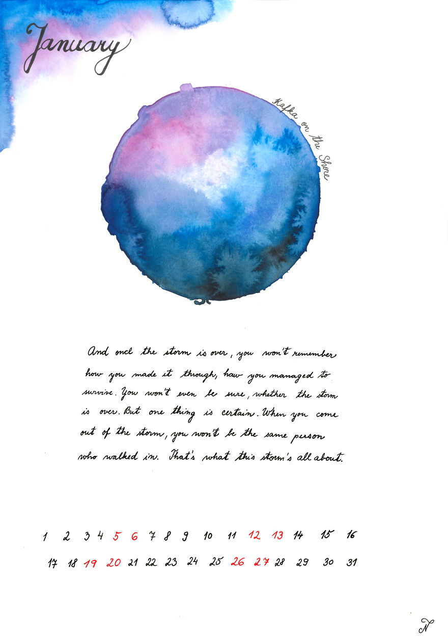 I Created This Illustrated 2019 Calendar As A Tribute To Haruki Murakami