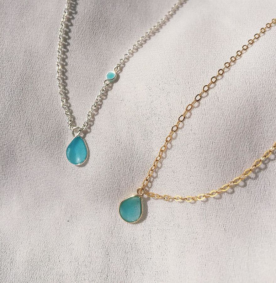 I Made A Blue Collection Using Sterling Silver And Rose Gold With Blue Resin And Glow Resin