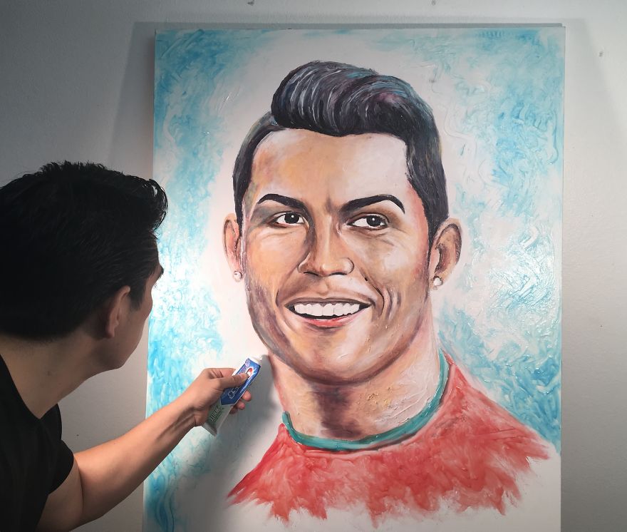 Amazing World Cup Players Portraits Made Completely With Toothpaste
