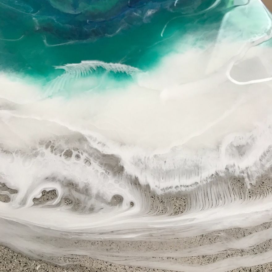 I Am An Abstract Resin Artist From Florida Who Specializes In Wave And Beach Paintings
