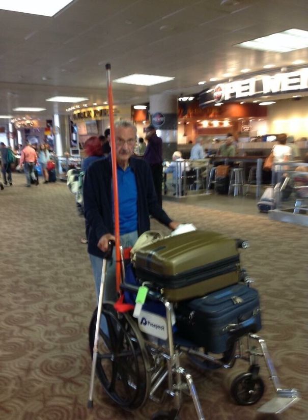 Told Gramps It Would Be Easier To Use A Wheelchair To Get Thru The Airport
