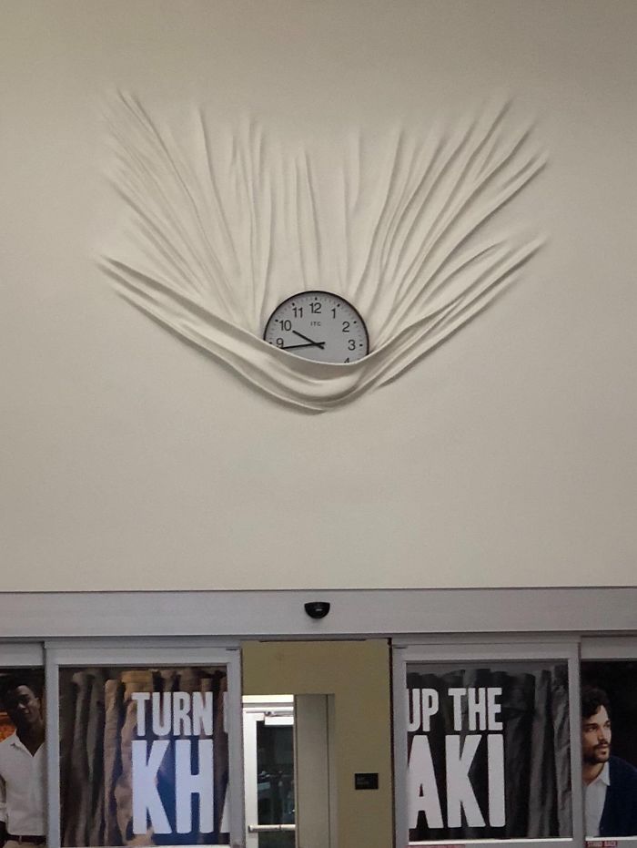 This Falling Clock That Took The Wall With It