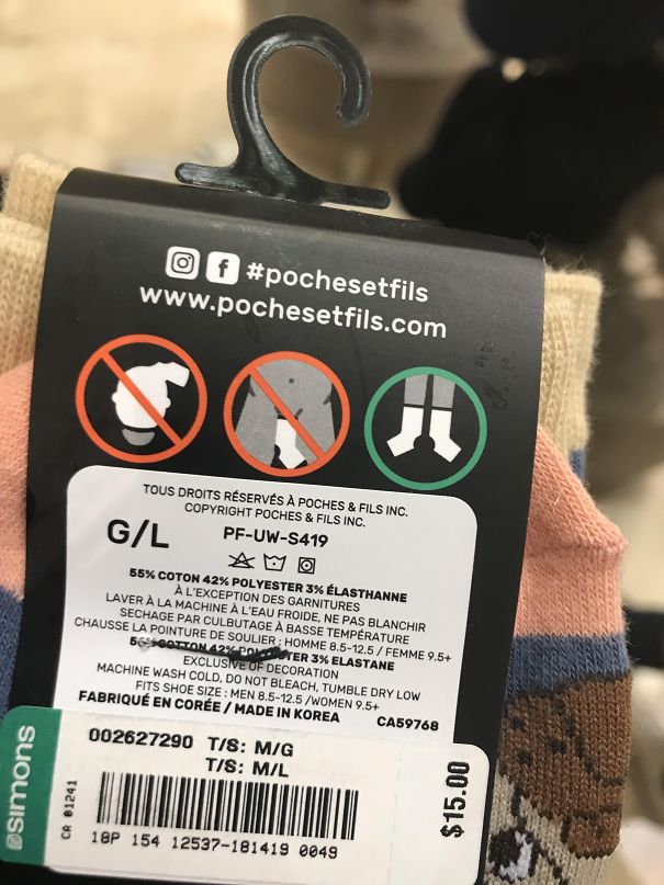 The Instructions On These Socks I Bought