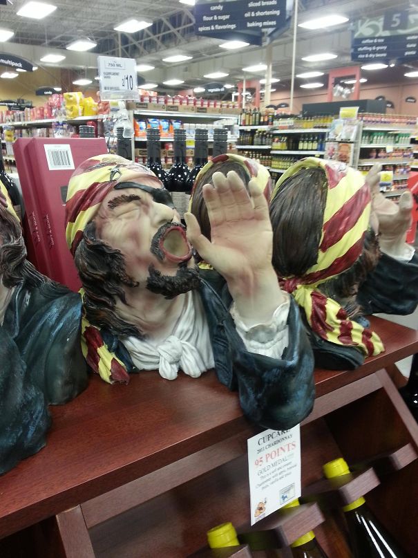 So My Local Grocery Store Got Some New Wine Holders To Put On Display. When Empty, Things Get Awkward