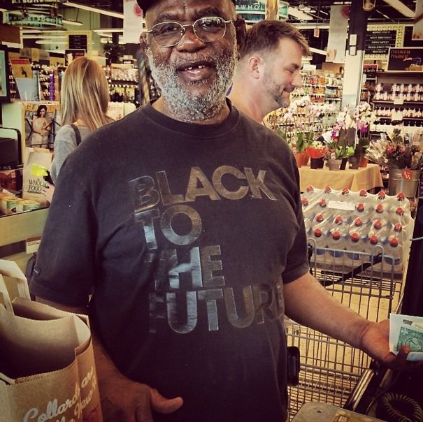 Asked This Guy At Whole Foods If I Could Take A Photo Of Him And He Said, "I Ain't Wearing This Shirt Out Ever Again."