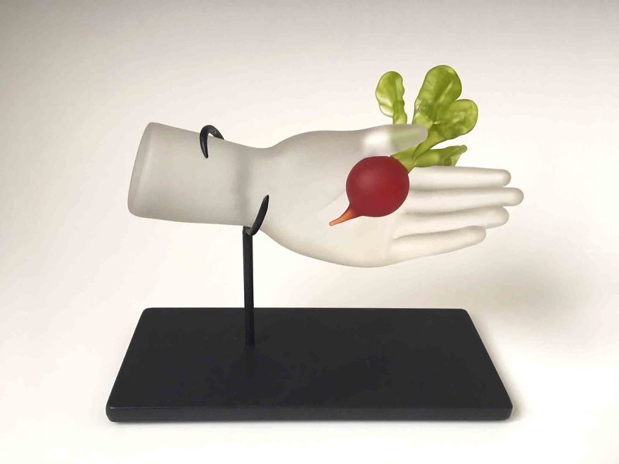 Artist Sculpts Molten Glass Into Unique Hand Sculptures