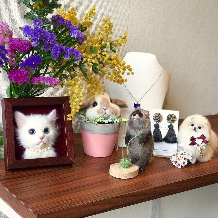 Japanese Artist Makes Realistic 3D Cat Portraits Out Of Felted Wool, And The Result Is Too Purrfect