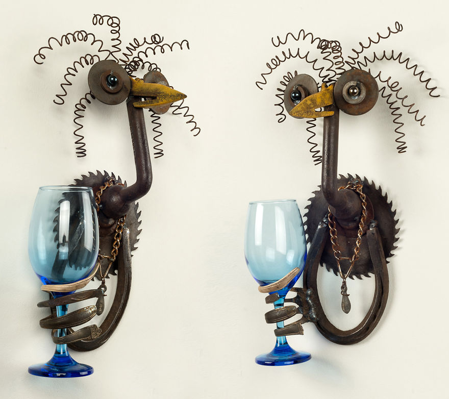 I Use Rusty Objects To Make A Brood Of "Wine Chicks"