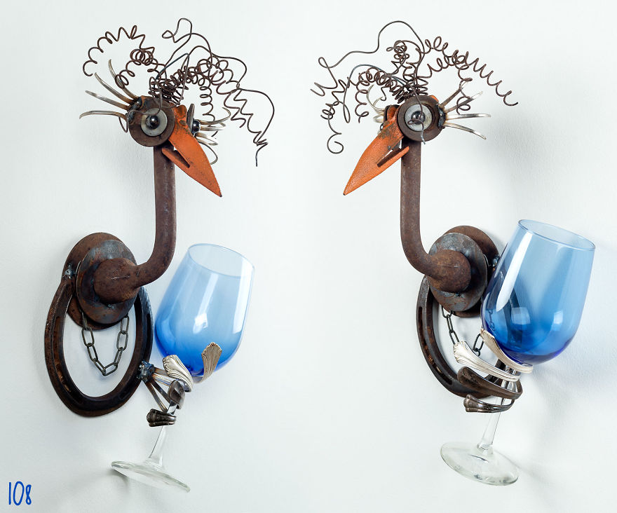I Use Rusty Objects To Make A Brood Of "Wine Chicks"