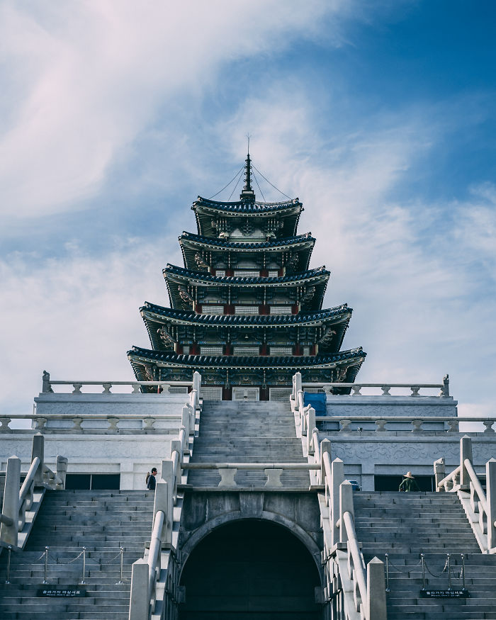 Traditional Korean pagoda in Seoul captured by English teacher who moved from the US showcasing local architecture and culture.