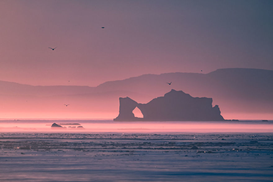 Fotografié un lugar de Groenlandia conocido por sus innumerables icebergs