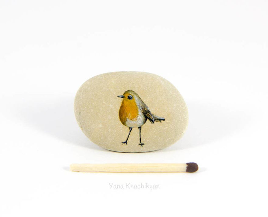 I Create Miniature Paintings On Stones And Other Surfaces