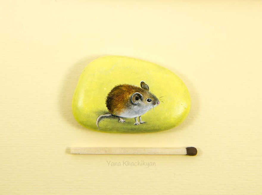 I Create Miniature Paintings On Stones And Other Surfaces