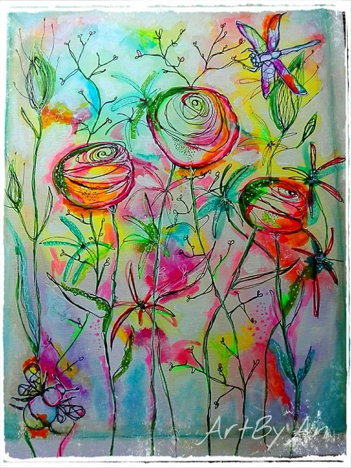 I Create Paintings With Color Bursting Flowers