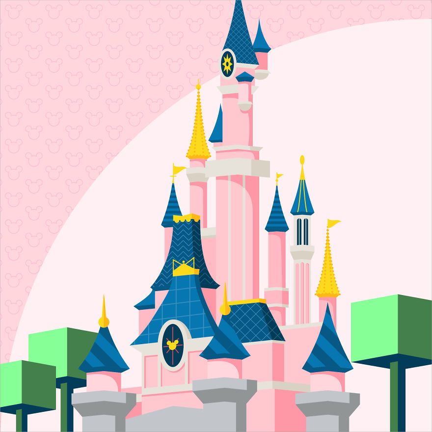 I Illustrate The Architecture And Design Of Disney Parks In Vivid Minimalism