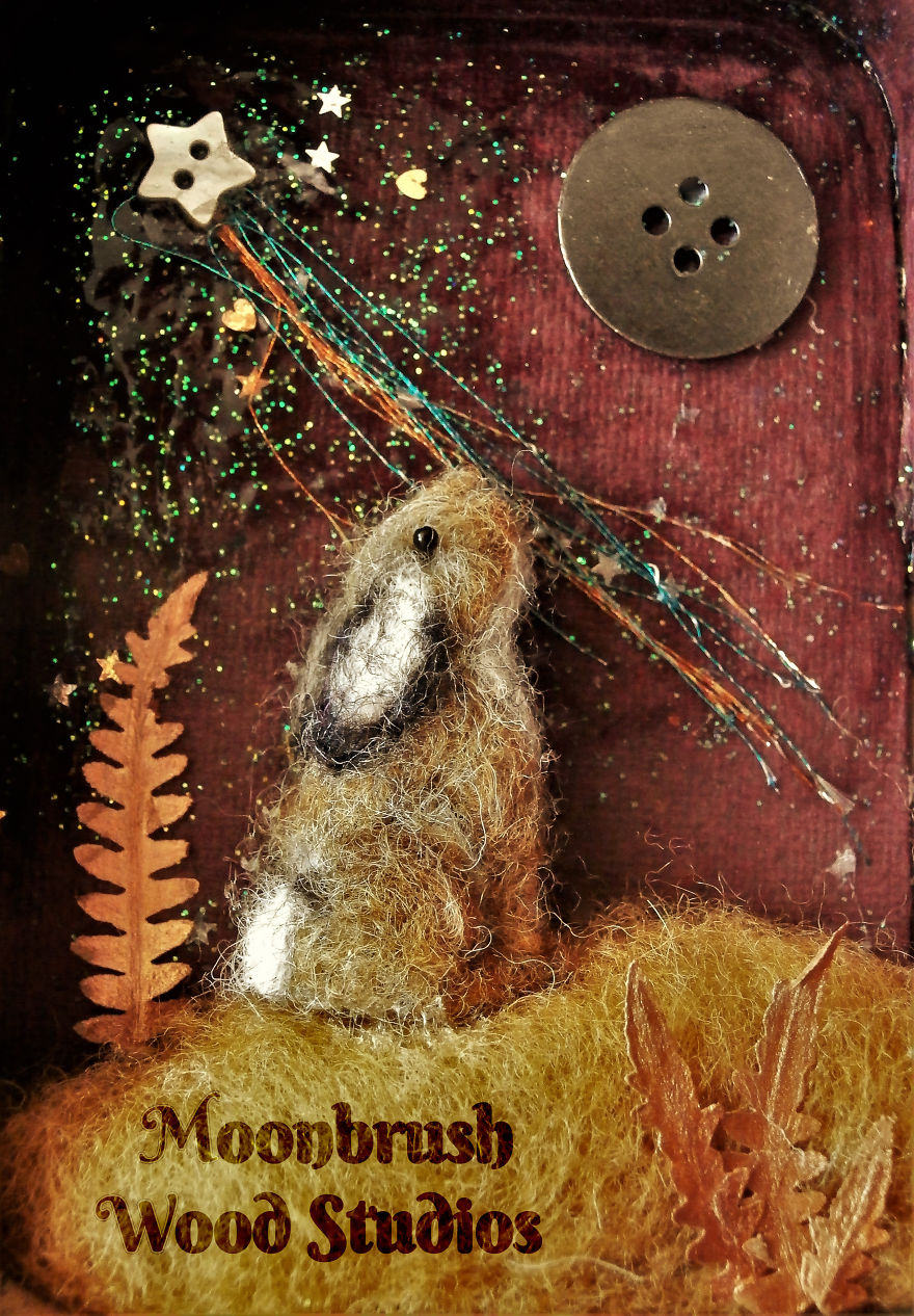 Moon Gazing Hare Diorama In A Vintage Tobacco Tin