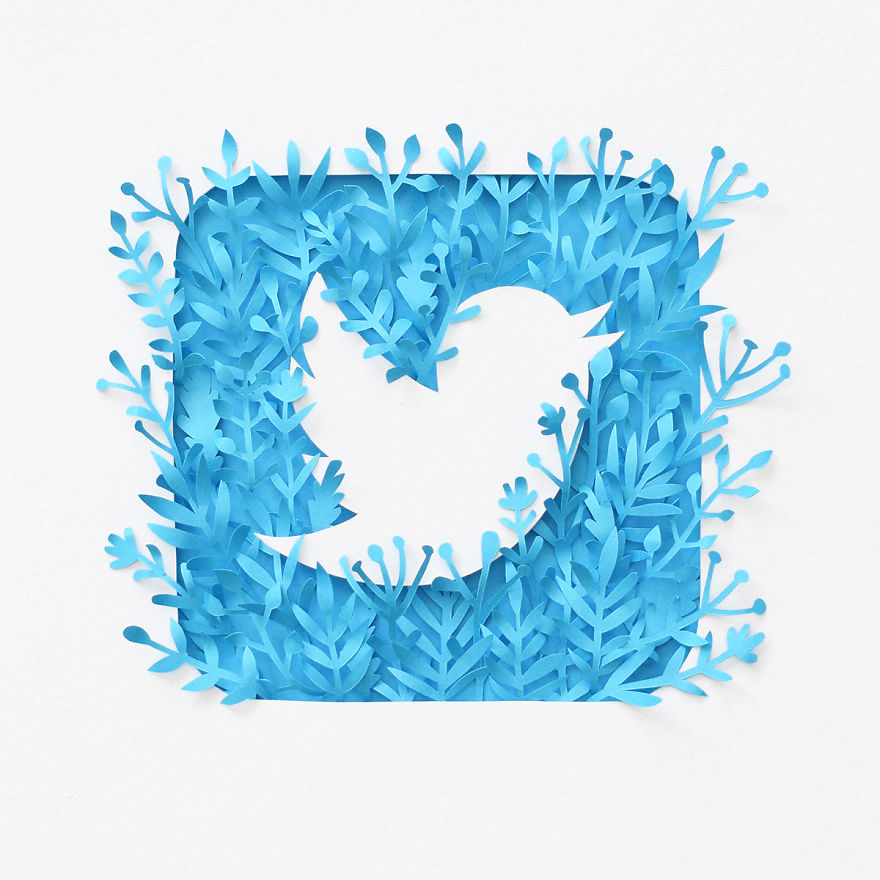 I Recreated The Social Media Logos Using Handcrafted Paper Plants.