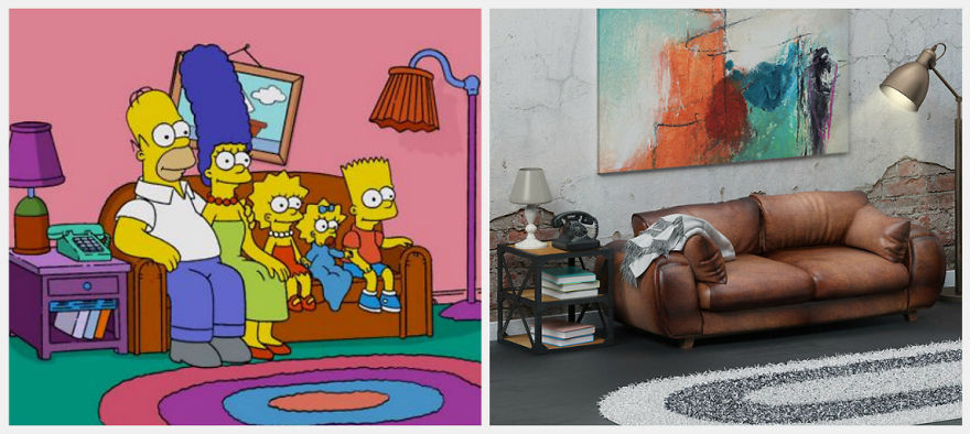 Here’s How The Simpsons Living Room Might Look If They Changed The Style