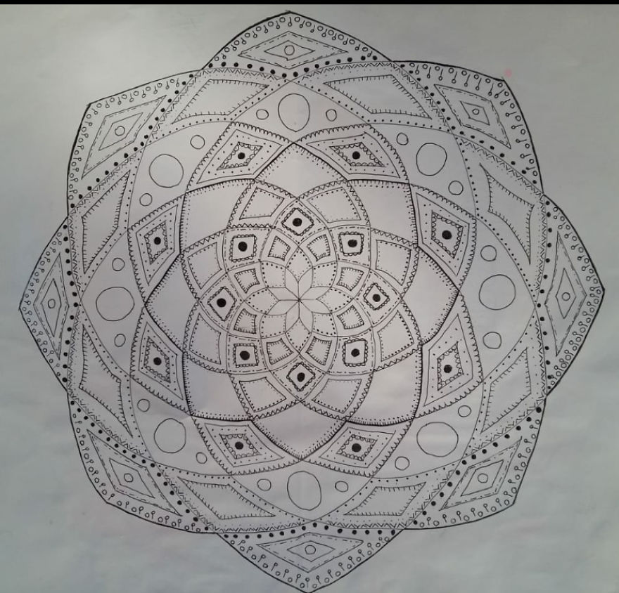 I Am 14 And I Like To Draw Mandalas As A Hobby. This Is My Last One