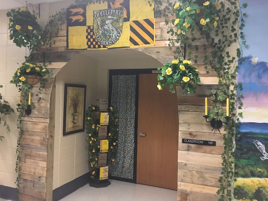 My Coworker And I Turned Boring School Hallways Into Hogwarts