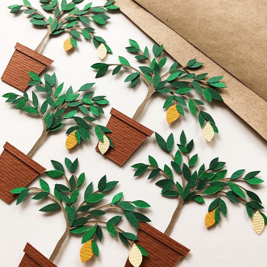 Russian Artist Creates Intricate Paper Plants Without Using Scissors