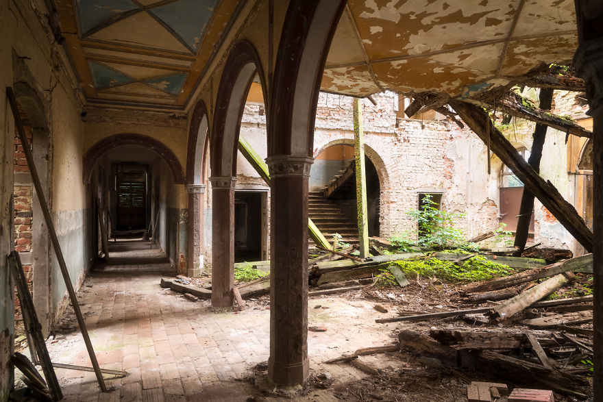Remains Of A Lovely Room In An Abandoned Castle