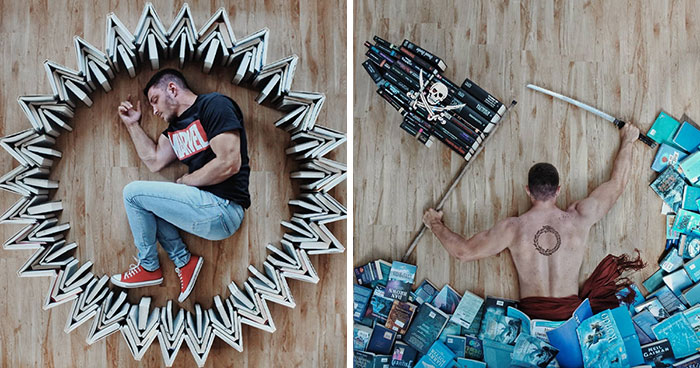 Book-Loving Guy Turns His Massive Library Into Art And His 120k Instagram Followers Approve