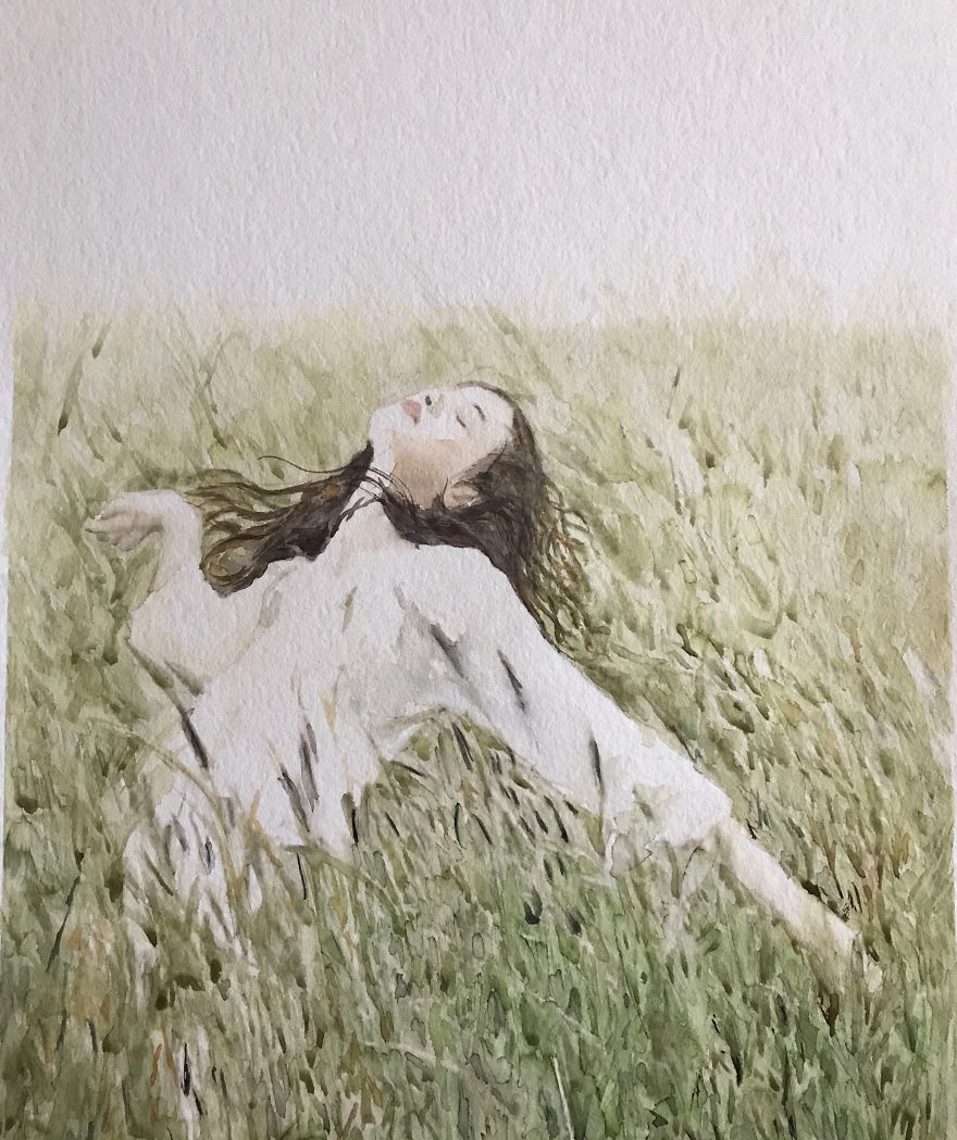 Grass Landscape - My New Watercolor Painting Series