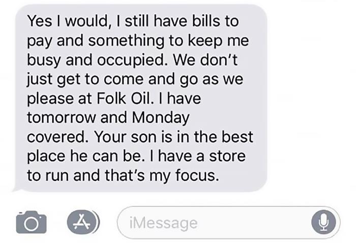 Woman Texts Manager She Can't Make It To Work Cause Her Son Is On Life Support, Her Response Gets Her Fired