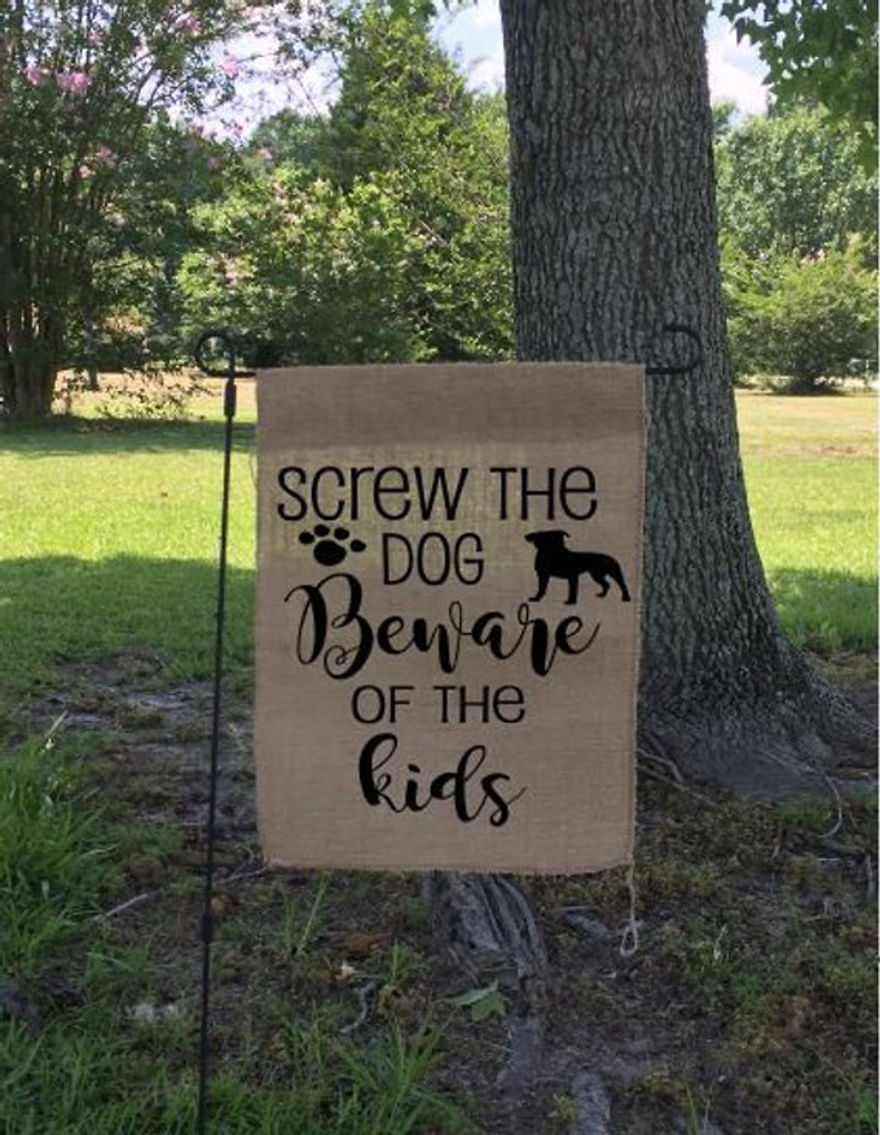 Funny Burlap Garden Flag
