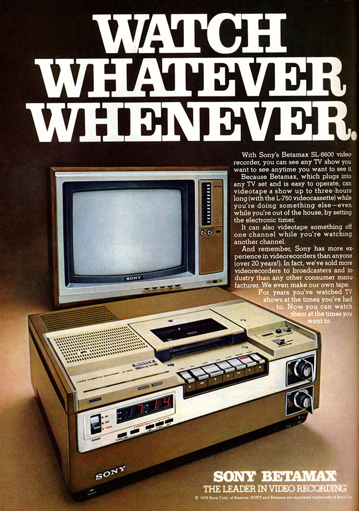 Sony Betamax, 1975