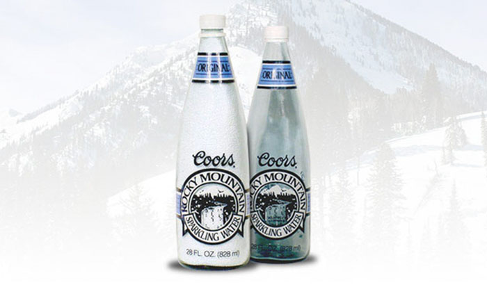 Bottles of Coors Rocky Mountain Spring water